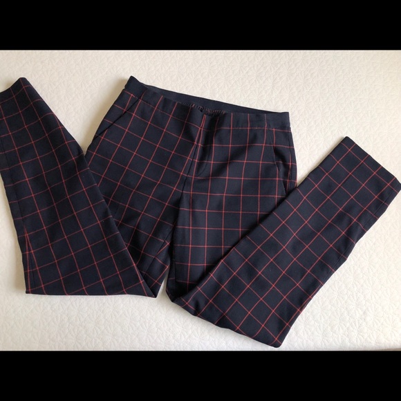 UNIQLO Navy check ankle pants - Picture 1 of 4